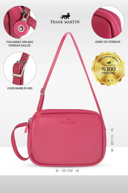 Kadın Urban Çapraz Askılı Fermuarlı Model Omuz Çantası Pembe - Görsel 3