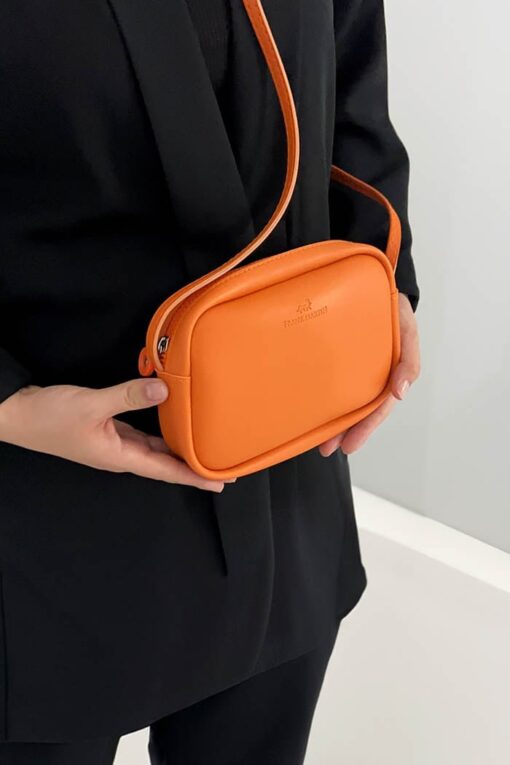 Kadın Urban Çapraz Askılı Fermuarlı Model Omuz Çantası Turuncu - Görsel 6