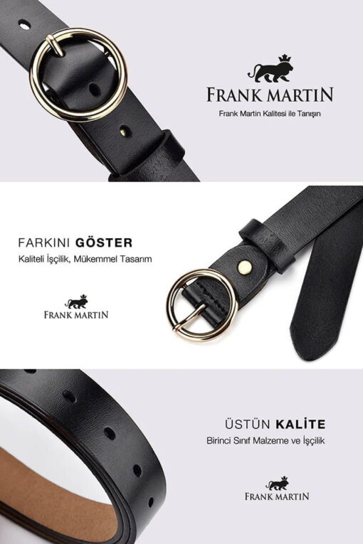 Orijinal Yuvarlak Gold Renk Tokalı Kadın Kemer - Görsel 4